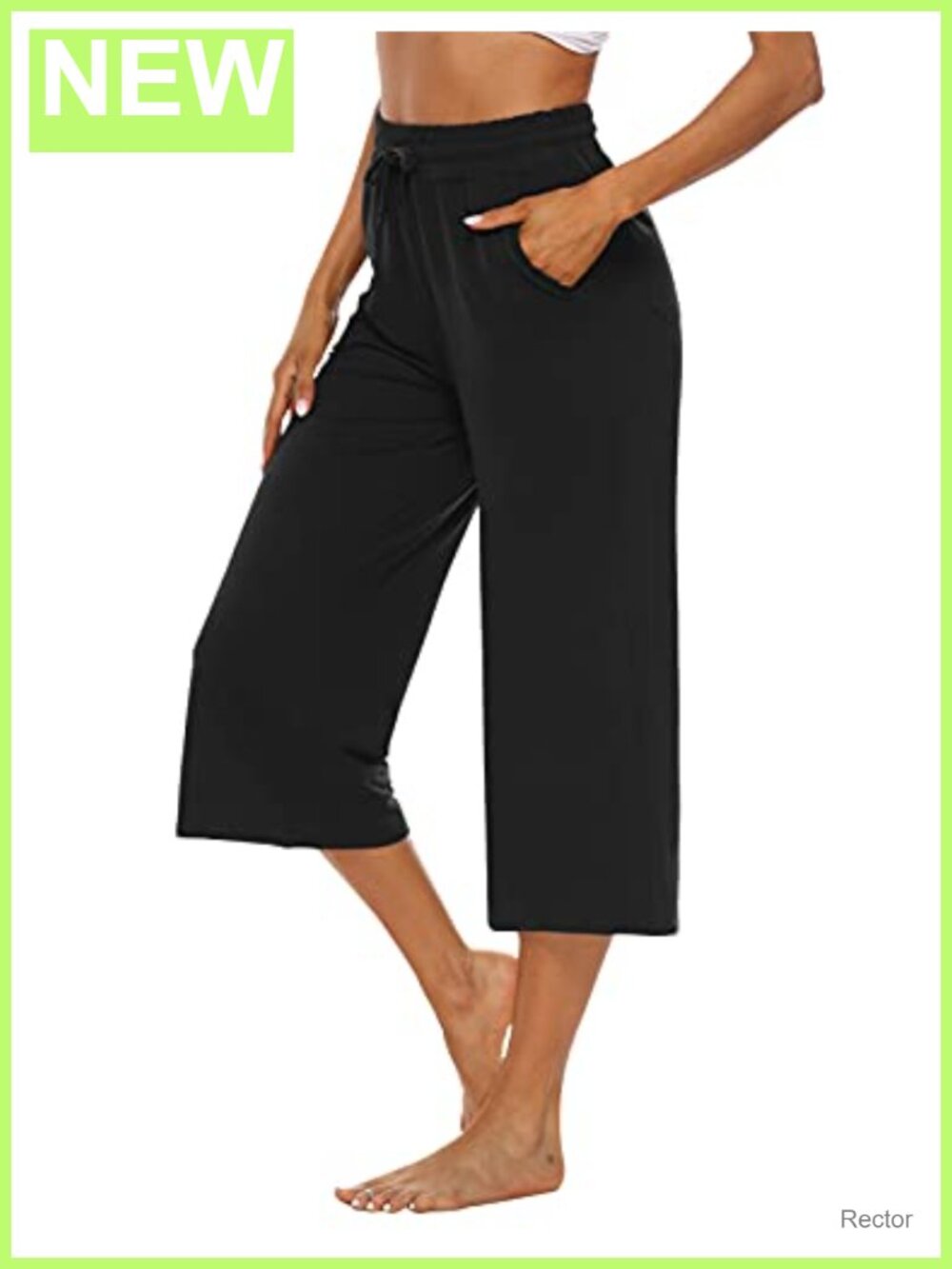Capris for Women Casual Summer Loose Drawstring Wide Leg Pants with Pockets